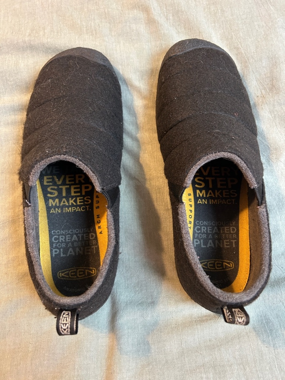 Keen Slip-On Casual Shoes in Brown with Orange Insole Accents